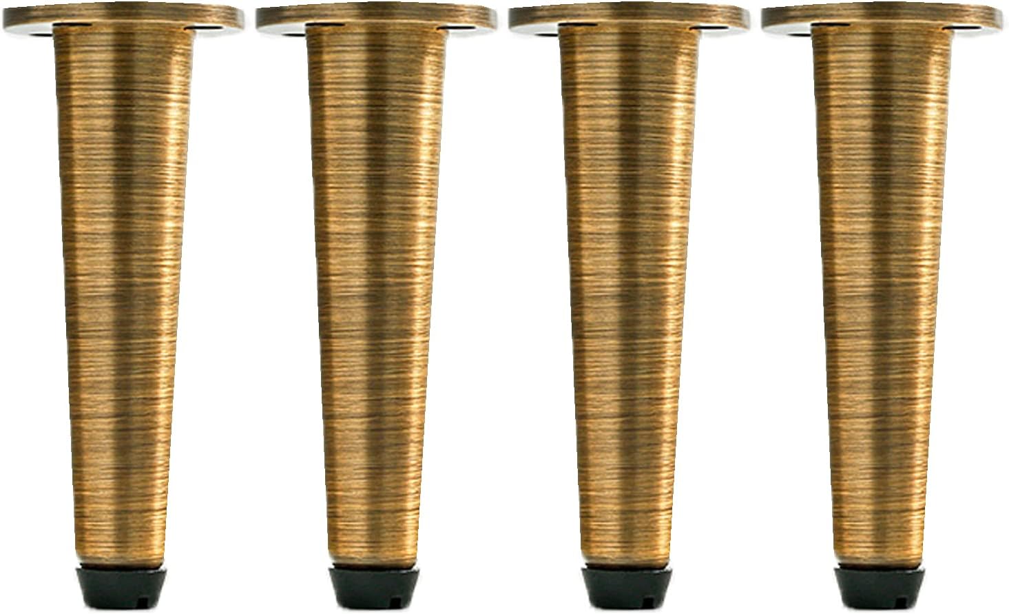 JYCCH Pure Copper Furniture Support Legs Adjustable Sofa Feet Metal Table Legs Round Furniture Legs for Entrance Cabinet Coffee Table TV Cabinet Bathroom Cabinet Sofa Vintage Copper 4 Pi (208mm)
