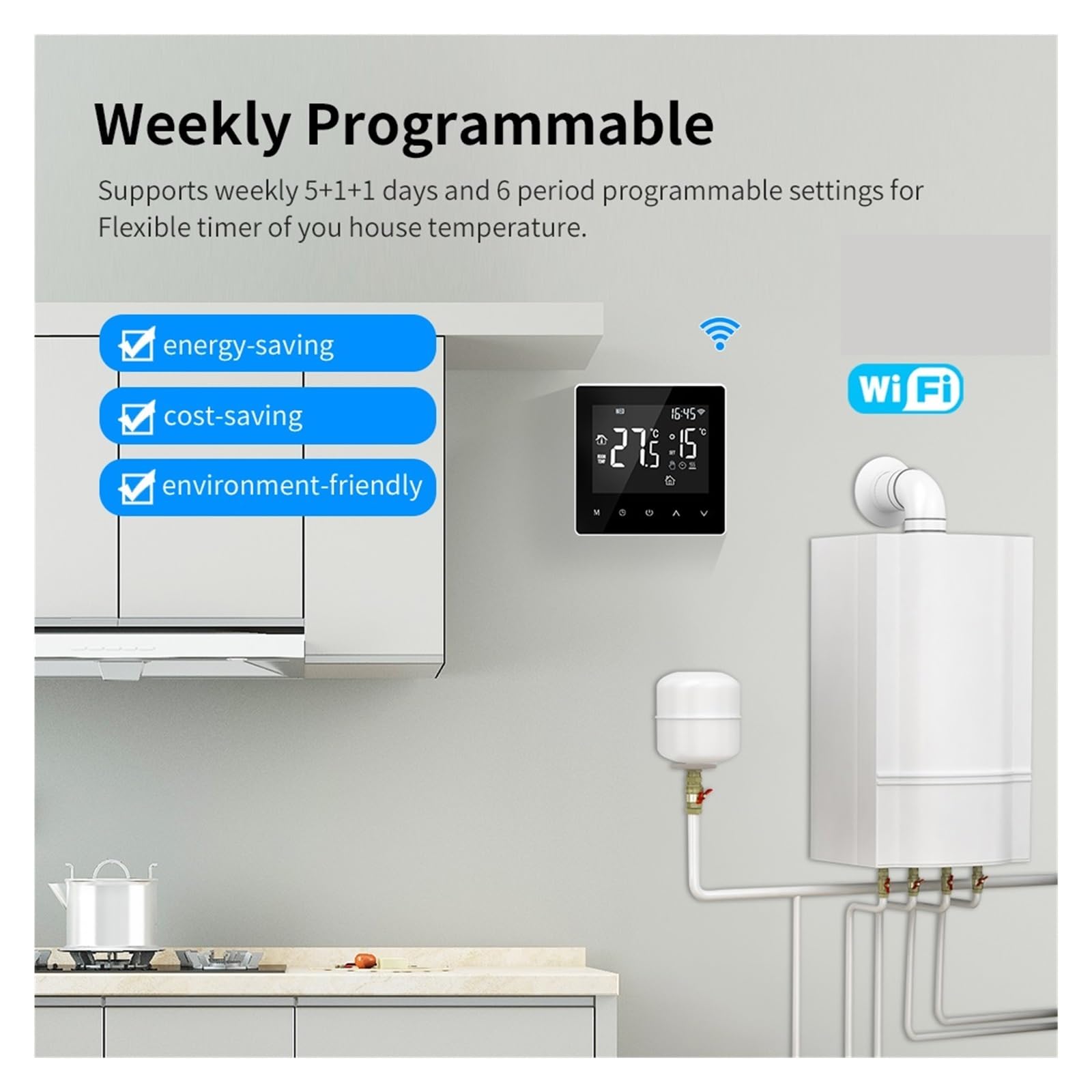 Inteligentny termostat WiFi elektryczny ciepły regulator temperatury kotła gazowego do ogrzewania podłogowego Informacja O ZgodnośCi(Water Heating(Zigbee)