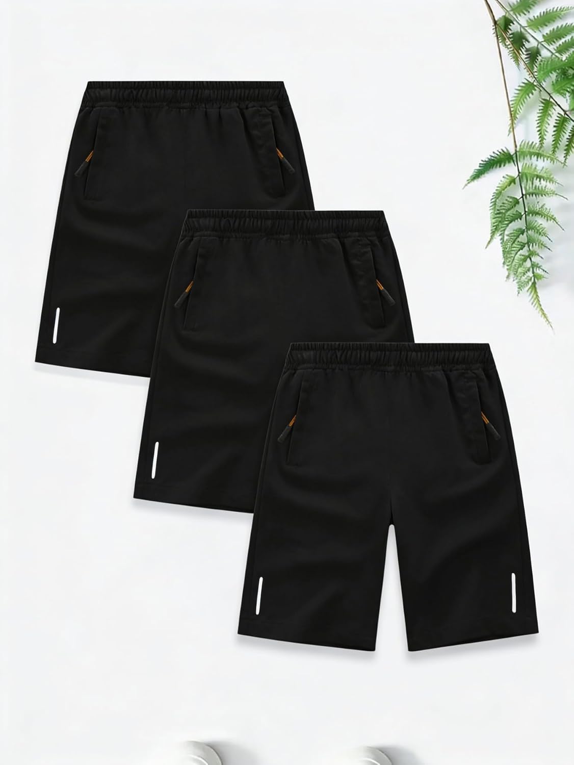 3PCS Boys’ Casual Sports Shorts – Quick-Dry, Stretch Fit for Active Kids, Multi-Pack