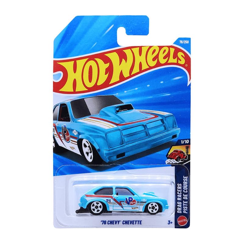 Image of Hot Wheels 76 Chevy Chevelle Drag Racers Ages 3 and Up 76 /250 (Blue)