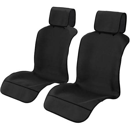Amazon Tanyooカーシートカバー 防水 車防水シートカバー 前席用 軽 普通車に適用 ずれにくい Sbrボンディング シート保護 ブラック フロント 2pcs シートカバー 車 バイク