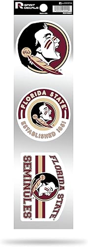 Vista 24 de Rico Industries NCAA - Juego de calcomanías retro de 3 piezas