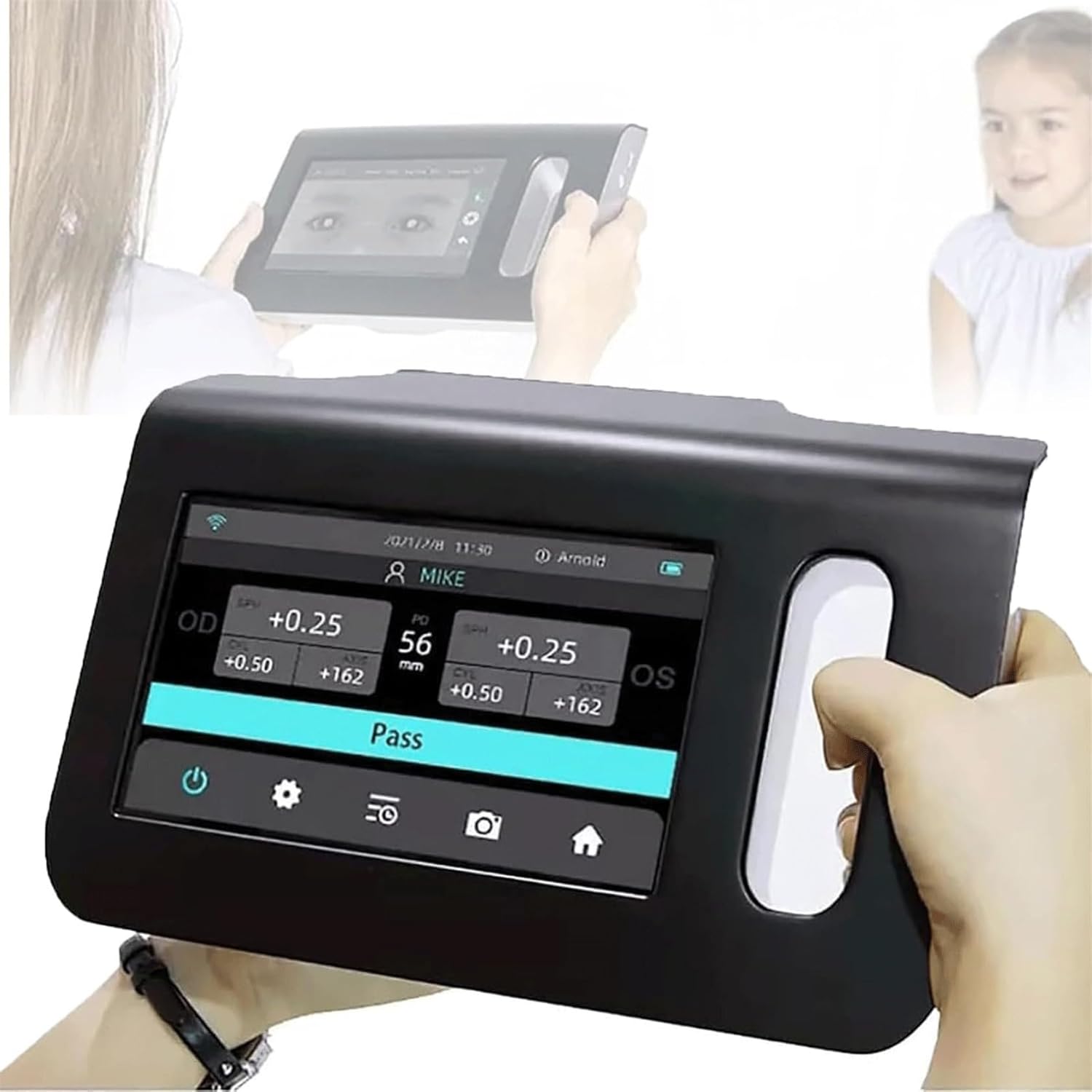 Portable Auto Refractor Eye Exams Machine 98cm Measuring Distance 0-180° Axis Number Data Storage for Glaucoma Penetrating Cornea Syndrome Eye