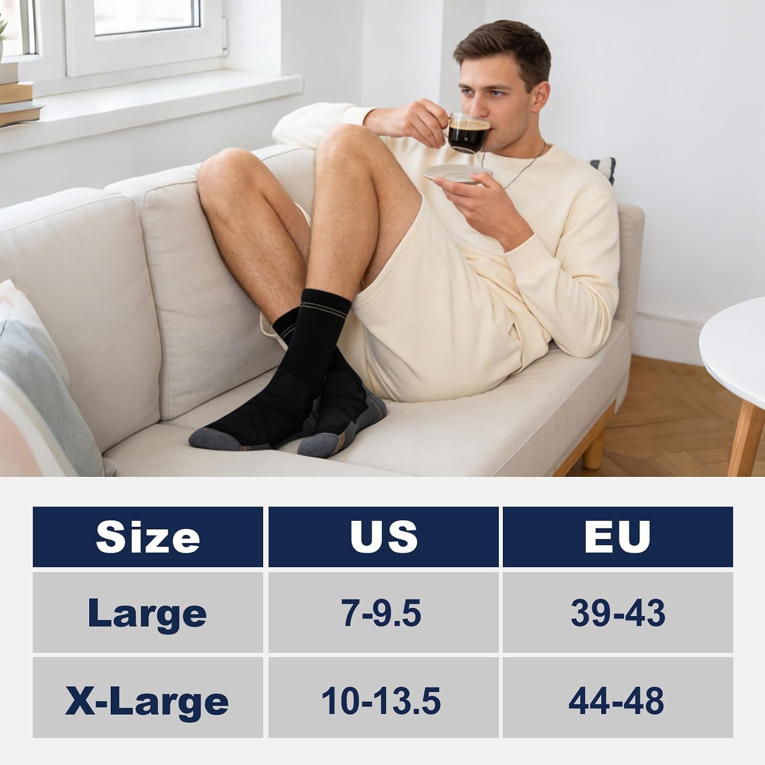 BONANGEL Thin Merino Wool Socks for Men, 3 Pairs Lightweight Hiking Socks image 5