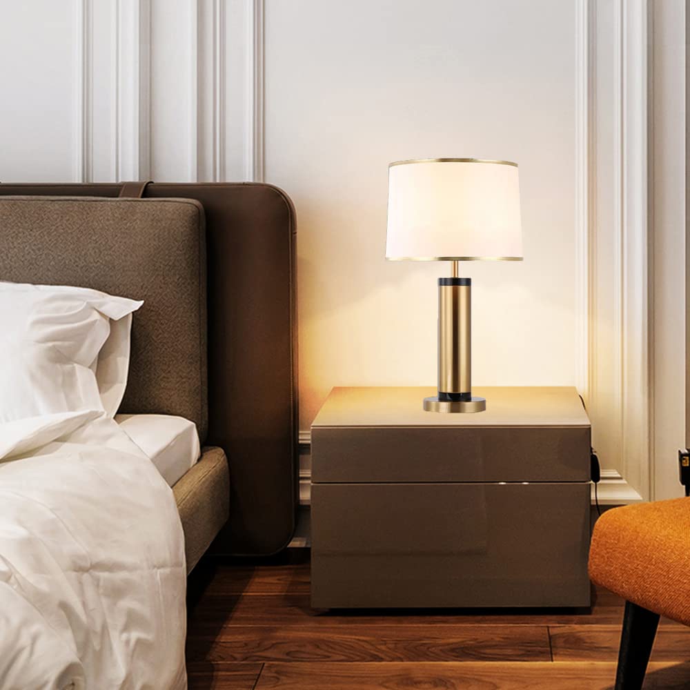 Mengjay Lámpara Cerámica de mesita,Lámpara de mesa con base de cerámica y pantalla de tela beige,Lamparas de mesita de noche,Lámpara Escritorio Diseño Clasico,para dormitorio, fiesta, comedor