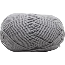 Crochet Yarn, 4Ply Milk Cotton Yarn for Crocheting and Knitting, Ultra Soft Knitting Wool Yarn for Weave Craft Crochet Light Grey
