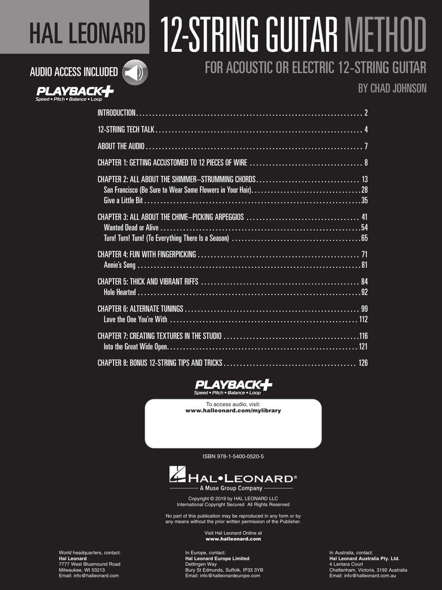 Hal Leonard 12-String Guitar Method - Learn Acoustic and Electric Guitar | Beginner and Intermediate Guide with Chords, Fingerpicking, Tuning, and 50 Song Excerpts | Includes Online Audio Tracks - Image 3