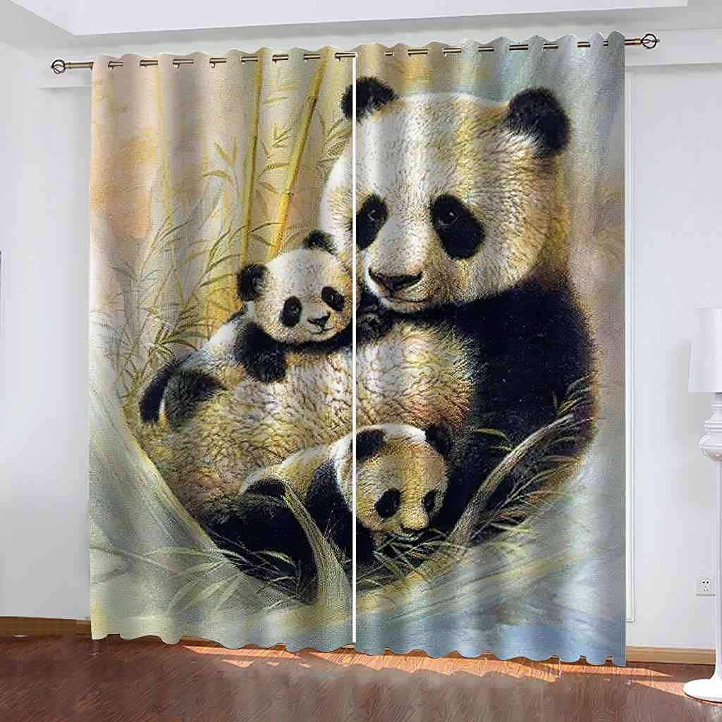Rideau occultant anti froid et bruit motif panda pour stopper la lumière