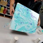 Mont Marte Premium Acrylic Pouring Paint Set, Marina, 4 x 4oz (120ml) Bottles, Pre-mixed Acrylic Paint, Suitable for a Variety of Surfaces Including Stretched Canvas, Wood, MDF and Air Drying Clay.