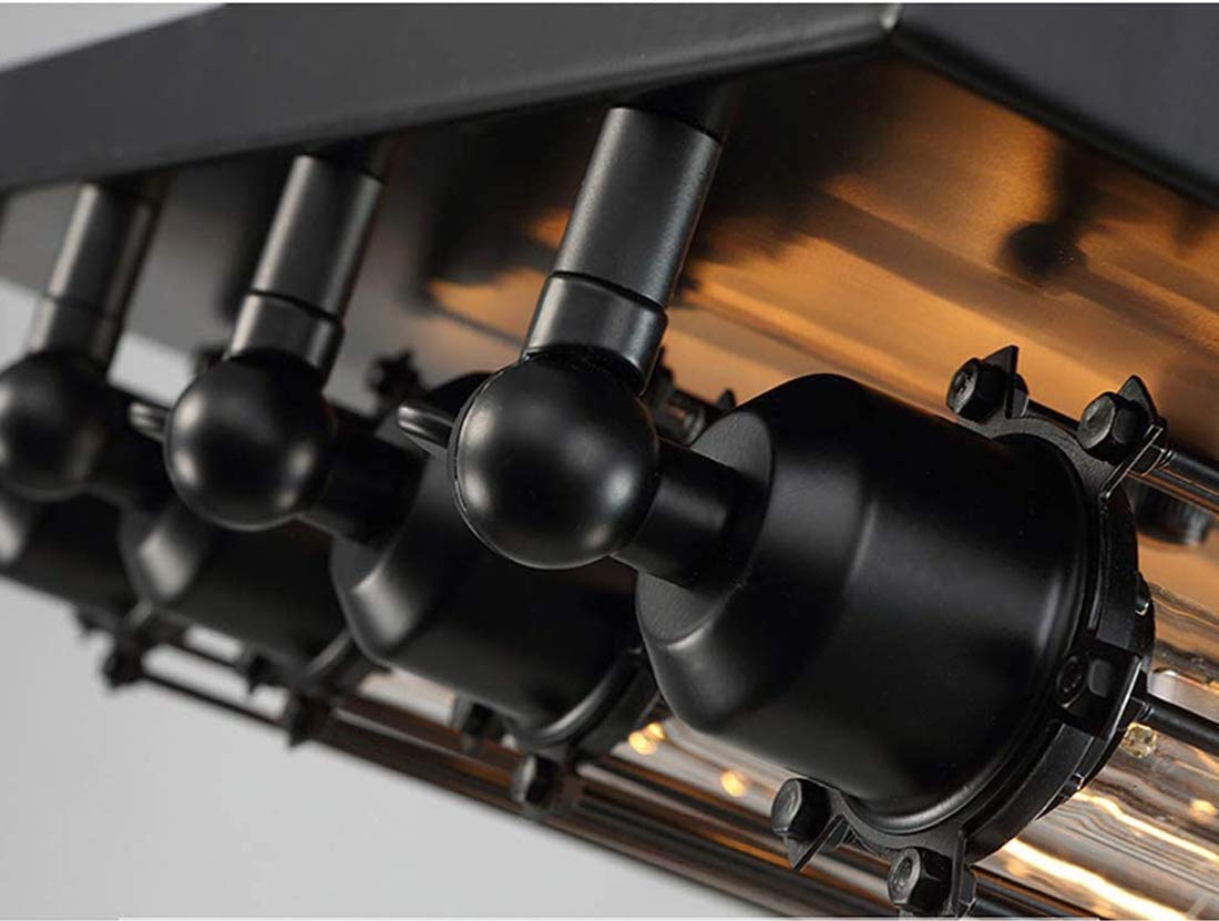 E27 LED Deckenleuchte Vintage Industrie Schwarz Punk Loft Metall Flush Mount Deckenlampe Rustikal Platz Design für Wohnzimmer Schlafzimmer Esszimmer Arbeitszimmer Küchen Lampe 4-Flammig
