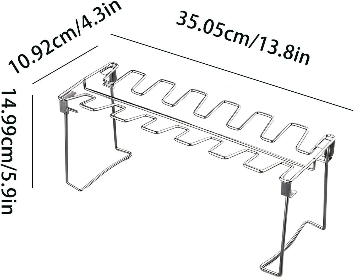 Chicken Leg Rack, 14-Slot Stainless Steel Stand, Durable BBQ Grill Access image 2