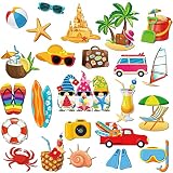 25 Pcs Cruise Door Magnets Summer Beach Magnets Car Magnets Tropical Hawaiian Cruise Door Decoration