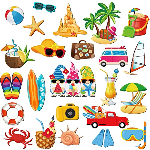 25 Pcs Cruise Door Magnets Summer Beach Magnets Car Magnets Tropical Hawaiian Cruise Door Decoration Palm Tree Gnome Pineapple Fridge Door Magnets #TOP2