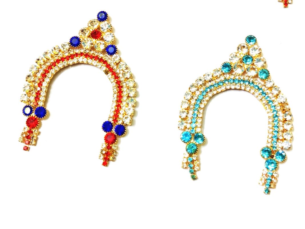 / Designer Chandrika for Radha Rani/Designer Chandrika for Devi Maa, Laxmi Maa,Durga Ji/Multicolours / 2 Pcs / (Size Suitable for 7no/ Size Suitable for 6inch Murti) RK_ 1400