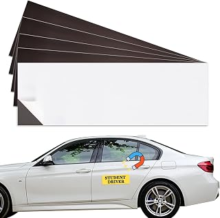 Bumper Sticker Magnets, Car Magnetic Sheets 5 Packs 12"×4" Bumper Sticker Magnetic Sheet with Self Adhesive Bumper Stickers Magnetic for Car, Home, Refrigerator, Photos, Stickers, Crafts