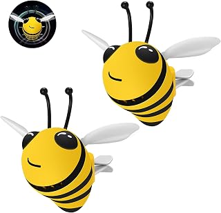 CAIRIAC Car Air Fresheners Clips Cute Bee Automotive Air Outlet Creative Car Solid Perfume Car Vent Clip Interior Accessories Decor Gift for Men Women (Yellow, 2 Pack)