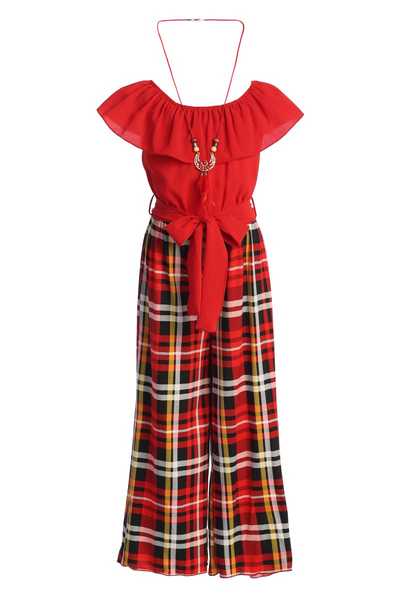iGirlDress Girls Wide Leg Off Shoulder Elegant High Waist Rompers Palazzo Pants Trousers Jumpsuits USA 4-14