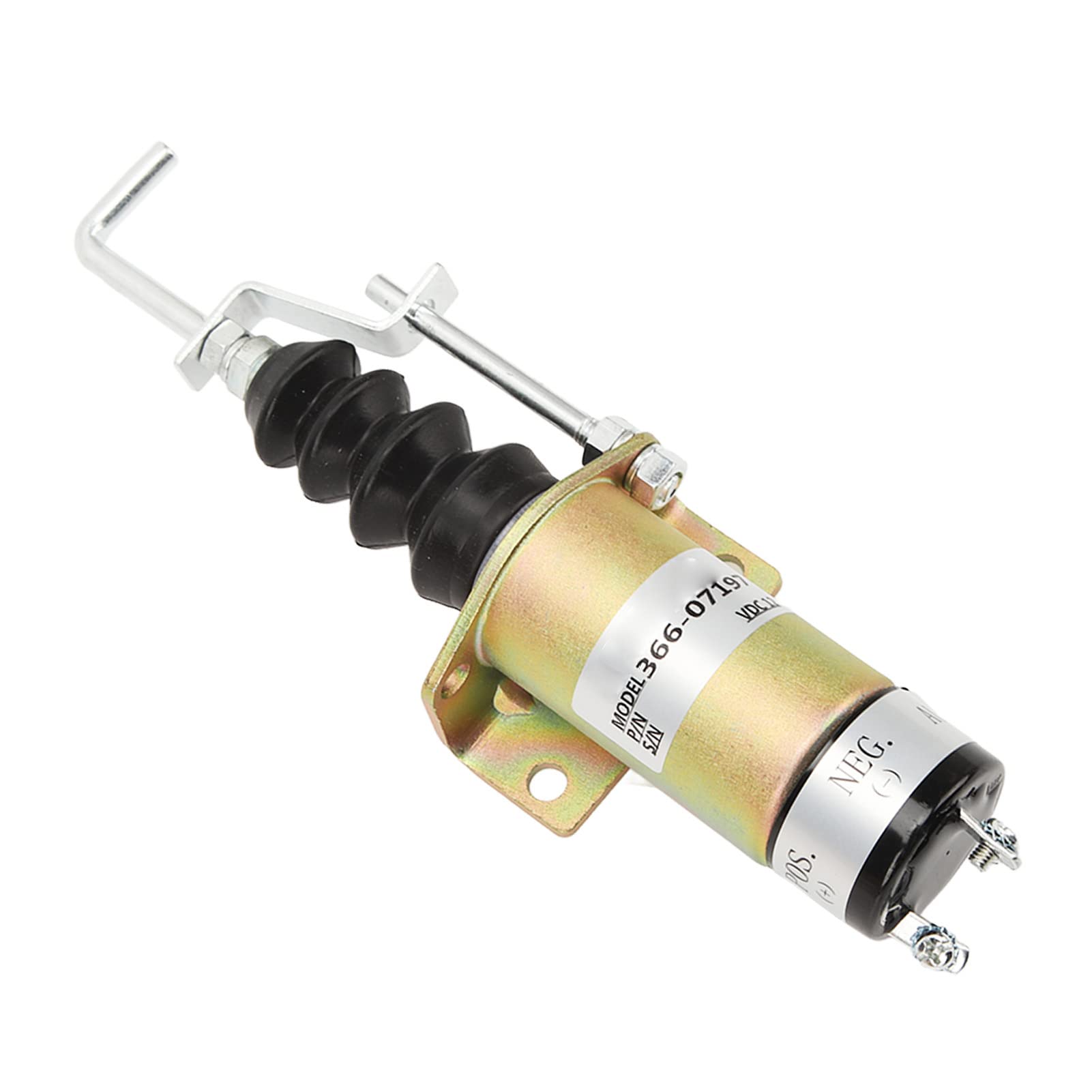 Fockety Válvula solenoide de Cierre de Combustible, DC12V Válvula solenoide de Cierre Compatible con Motor Lister Peter, 366-07197, SA-3405T, Fuel Shut Off Stop Solenoid