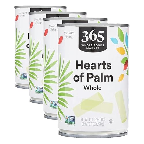 365 by Whole Foods Market, Whole Hearts Of Palm, 14.1 Ounce (Pack of 4)