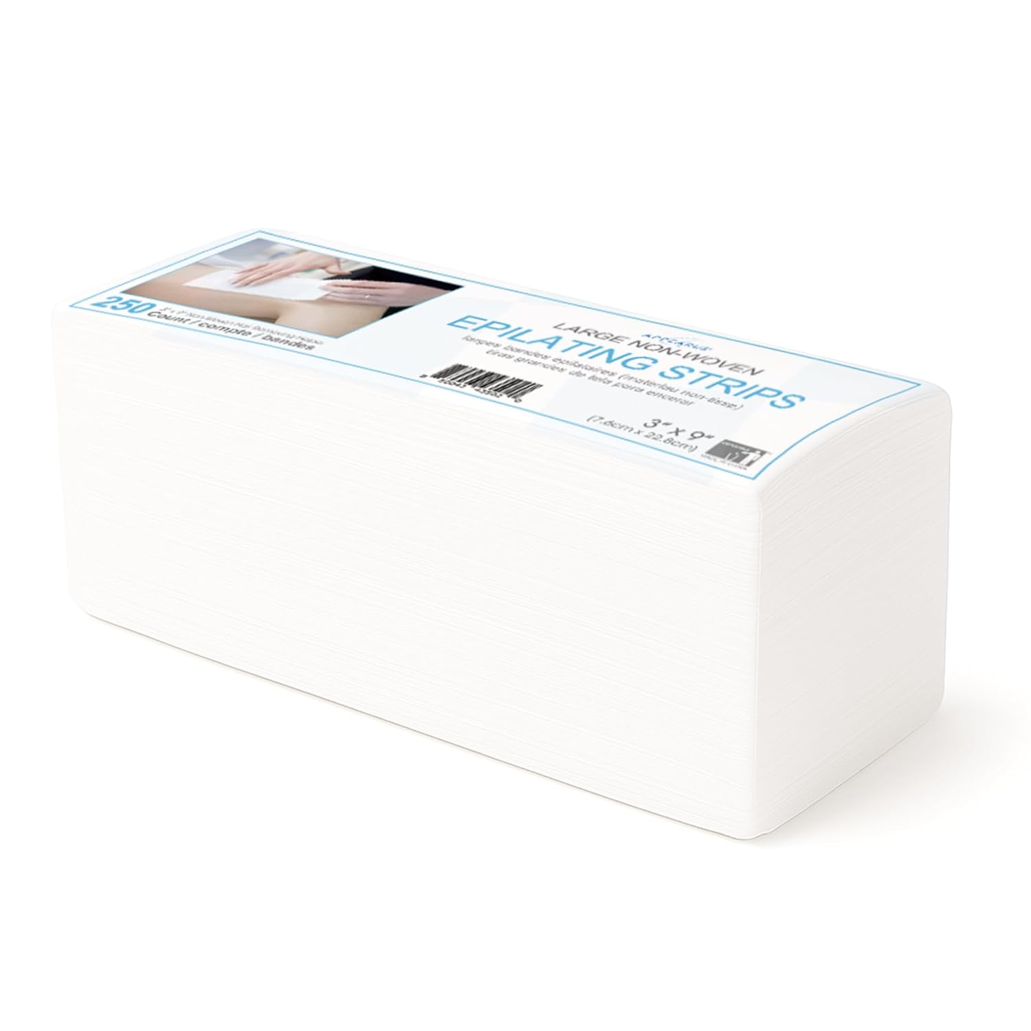 Appearus 1250-Count Large 3x9 Non-Woven Waxing Strips - 90 gsm Heavy Duty Hair Removal Strips for Body and Face - Professional Epilating Strips for All Soft Wax - Lint-Free, Tear-Resistant Spa Grade