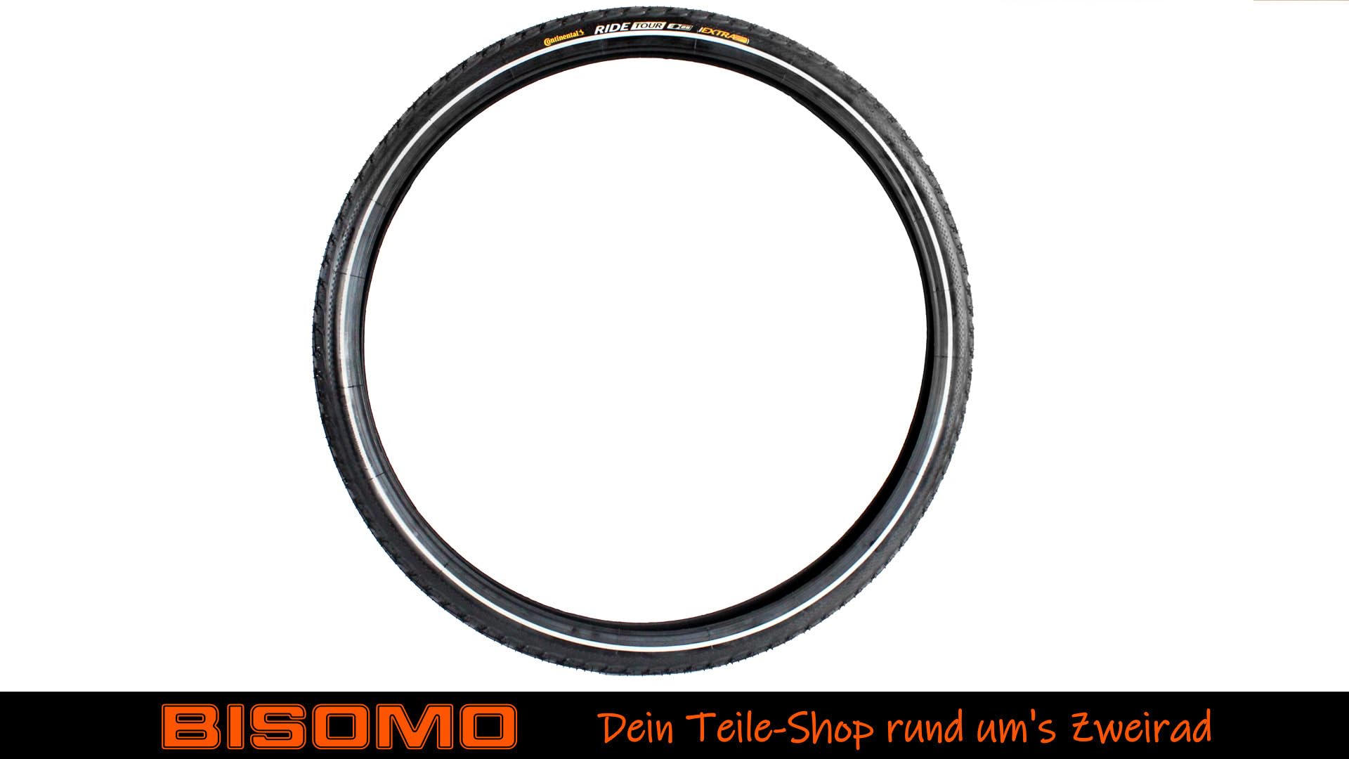 2X Fahrrad Reifen Continental Ride Tour 1,75 x 26 Zoll, Extra Pannenschutz, Drahtreifen, Reflexstreifen, schwarz, 47-559, E-Bike bis 25km/h