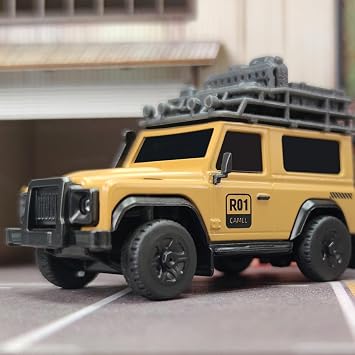 LDARC 1:64 Scale Mini RC Crawler RTR RC Rock Truck, 2.4G Hobby Grade Remote Control Car Model with Interactive Light Set for Adults - Grey