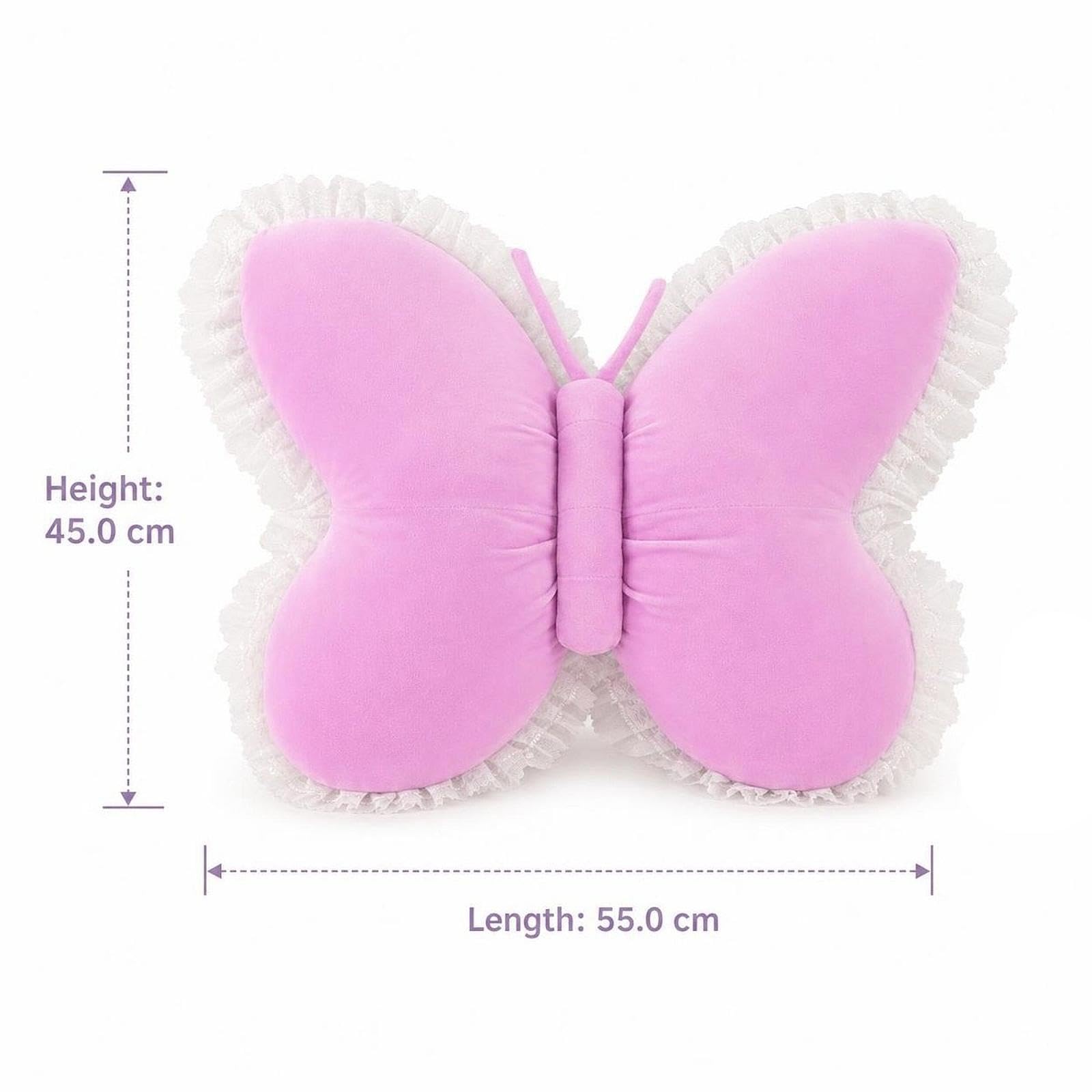 Cuscino Morbido in Peluche a Forma di Farfalla, Cuscino Decorativo 3D a Forma di Farfalla in Peluche, Animale Imbottito per scrivania, Calza di, Viola Chiaro