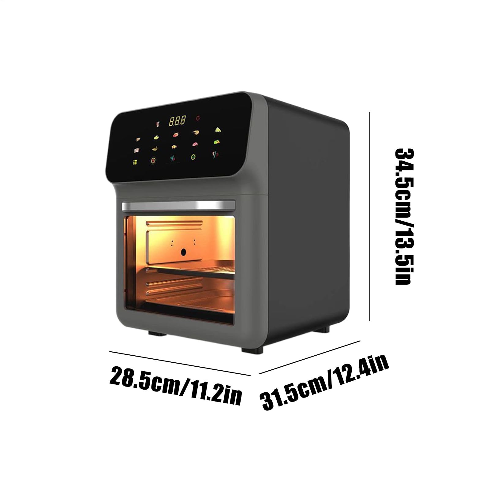 Tostadora Y Freidora De Aire 2 | Combo Freidora Aire y Horno de Convección Pizza, Pollo, Patatas Fritas para Dormitorio, Hogar, Apartamento, Casa