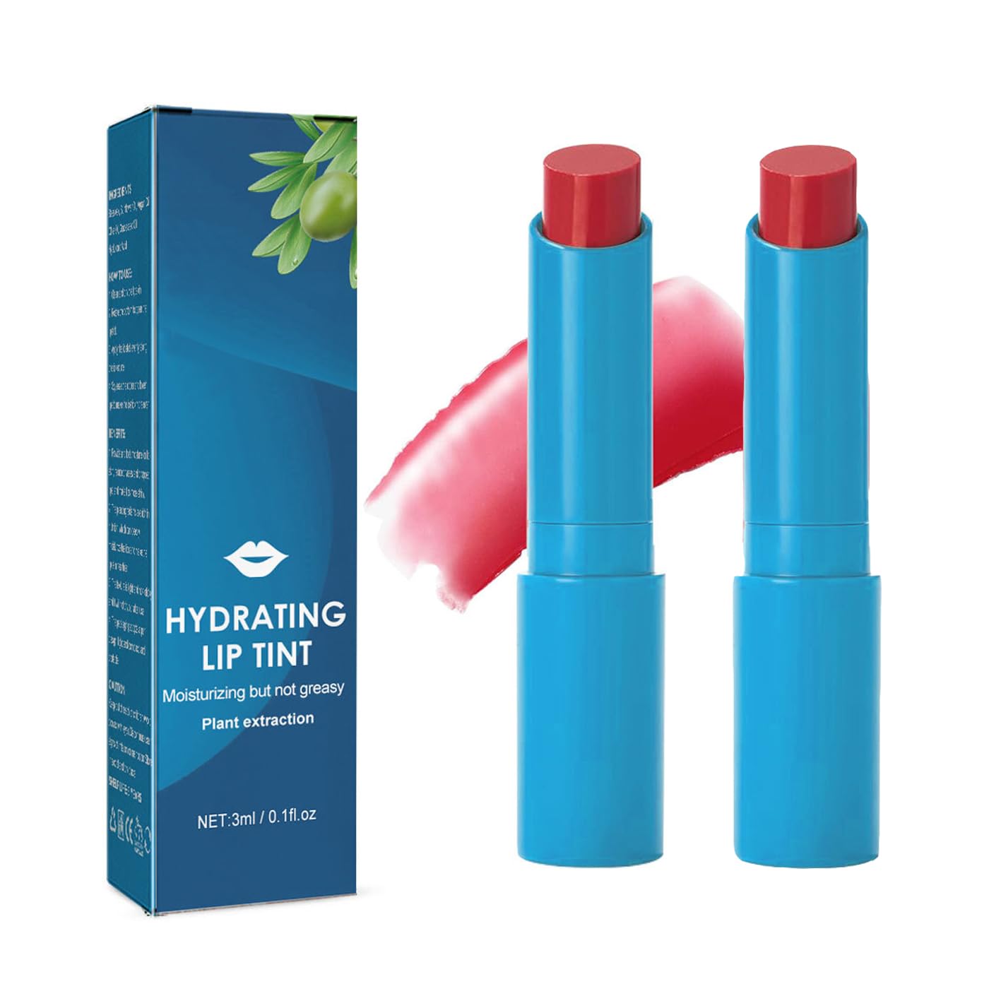 2pcs Hydrating Tinted Lip Balm, Strong Moisturizing Effect, Natural Ingredients, Non-Sticky and Long-Lasting Lip Care