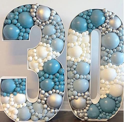 JoyBox Design 4ft Mosaic Balloon Frame Number 3 Light Up Marquee Pre-Cut Kit Number Cut-Out Extra Large Foam Board Backdrop Birthday Baby Party Anniversary… - Thumbnail 6