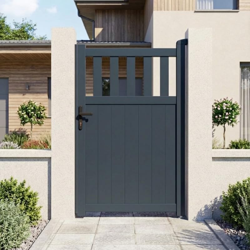 Portillon aluminium AXIS ALTO anthracite au design architectural haut de gamme