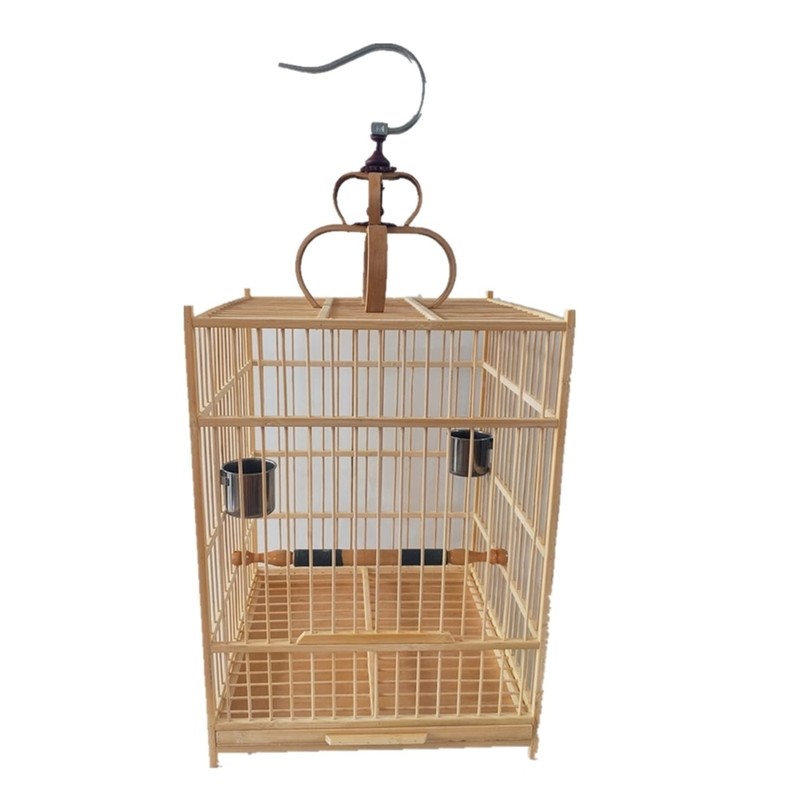 Vogelbedarf Sittichkäfig Großer Vogelkäfig Holz Mit Griff Kann Draußen Drinnen Aufgehängt Werden Quadratisch Handgefertigt Retro Vogelkäfig Haustier Vogelzubehör
