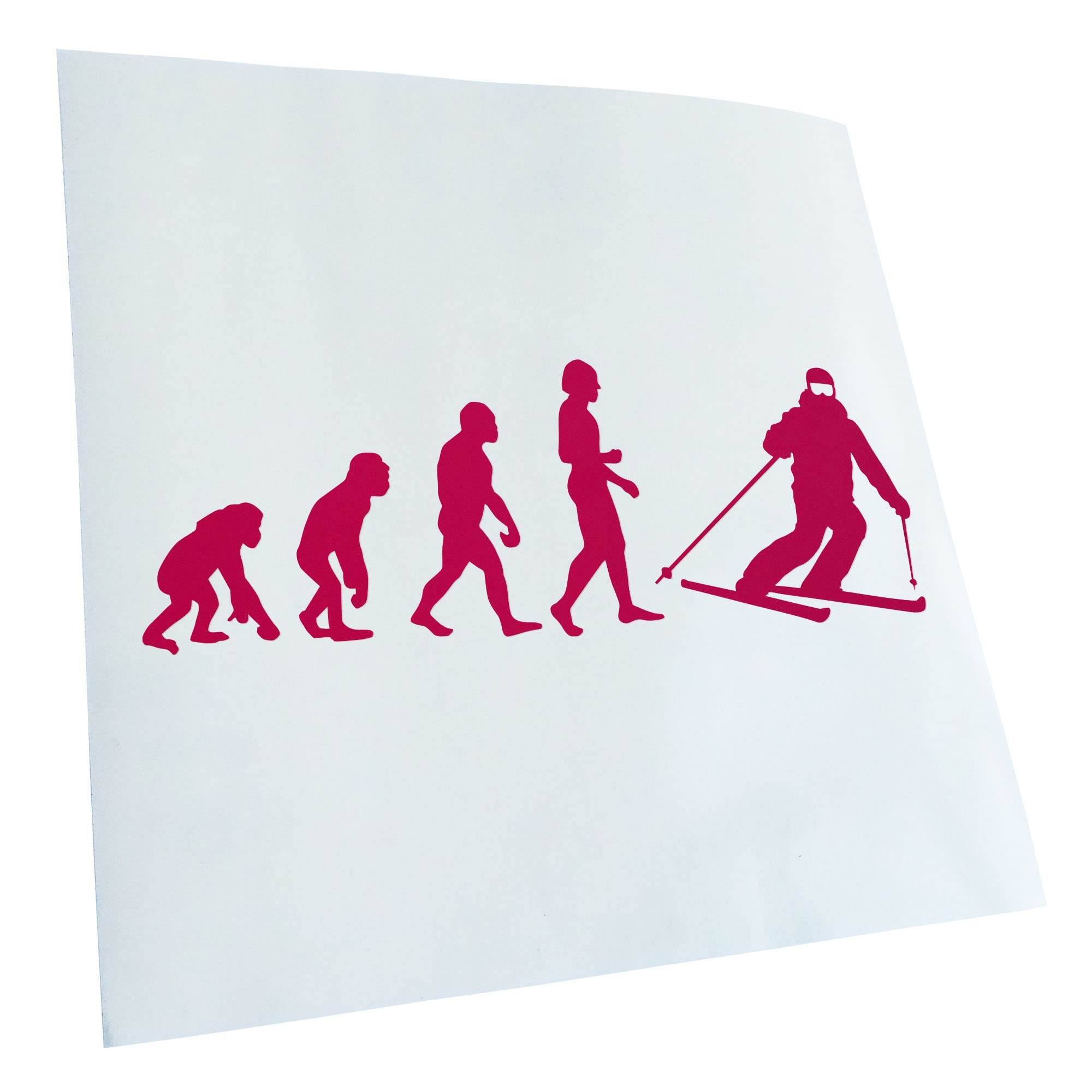 Kiwistar - Car Sticker - Pink - 40 x 14 cm Evolution Skiing - Rear Window Car Sticker Weatherproof for Car Truck Moped Truck - Sticker Exterior Self-Adhesive Tuning Accessories for Windows