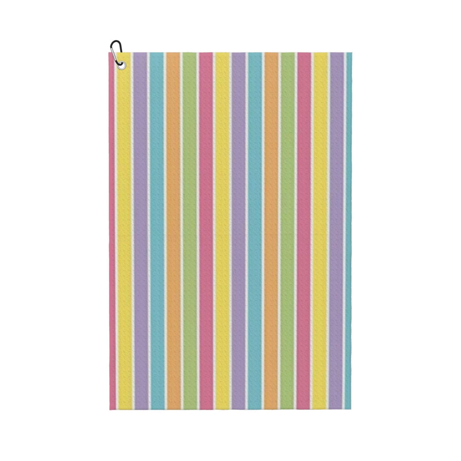 Hnnkloy Yellow Blue Pastel Stripe, 16x24 in Portable Waffle Golf Towels with Carabiner Clip for Golf Bag