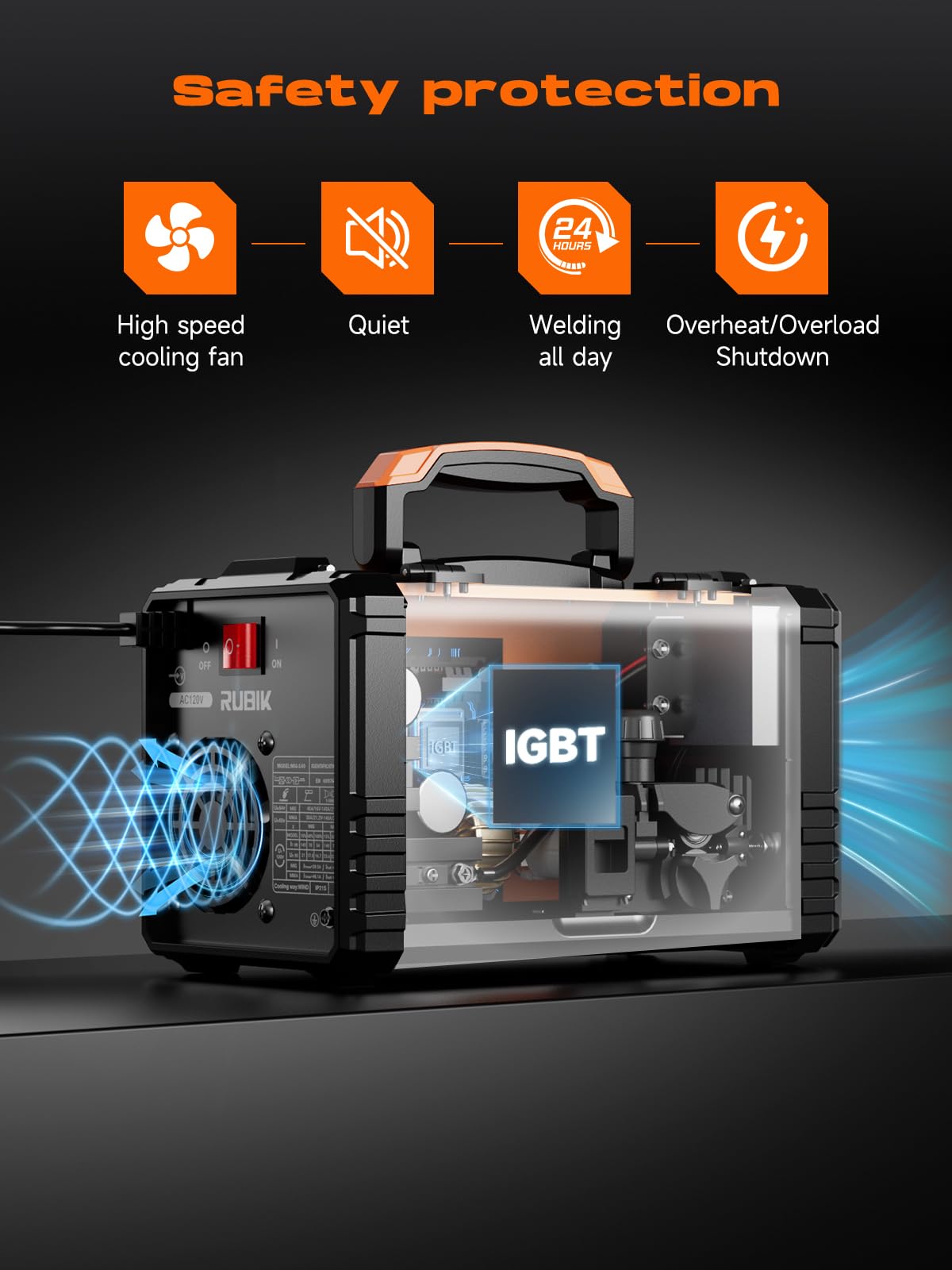 RUBIK MIG Welder 110 V, 140 A, máquina de soldadura MIG/LIFT TIG/STICK 3 en 1, soldador de núcleo de flujo, máquina de soldadura MIG portátil sin gas, soldador inversor IGBT con alambre de soldadura