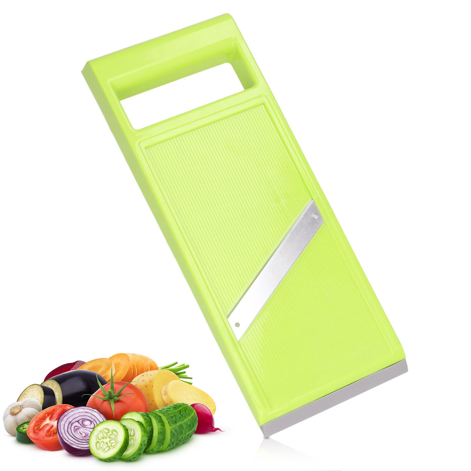 Cucumber Slicer, Potato Slicer Cucumber Cutter Mandolin Handheld Chopper for Food Vegetables Potato Cutter for Chips (Green)