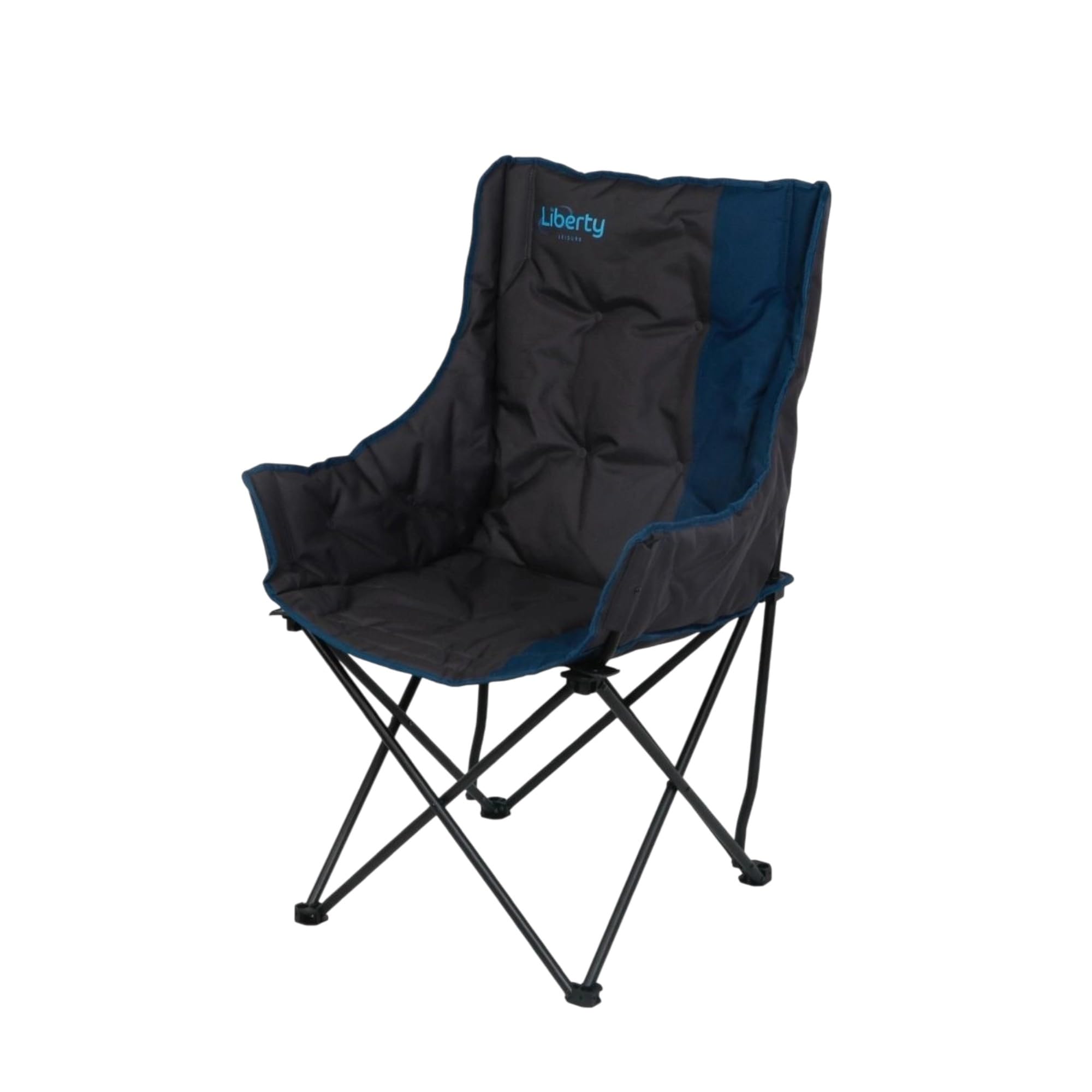 Liberty Leisure Outdoors Comfort Camping Chair – Foldable Padded Outdoor Chair with Carry Bag – Lightweight Portable Fishing, Garden & Festival Chair (Blue)