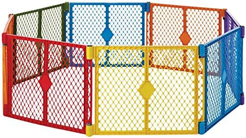 Toddleroo by North States Superyard Indoor/Outdoor 8-Panel Play Baby Yard, Made in USA: Safe play area anywhere. Carrying strap for easy travel. Freestanding. 6.5 feet corner to corner (26" Tall)