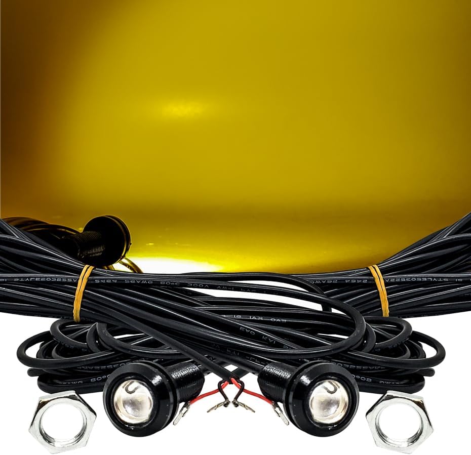 Miniatura 3 de Luces LED ámbar de alta intensidad de 58 pulgadas de 0.866 in, color ámbar de alta intensidad con cable AWG #26 de 20 pies para camiones, caravanas,