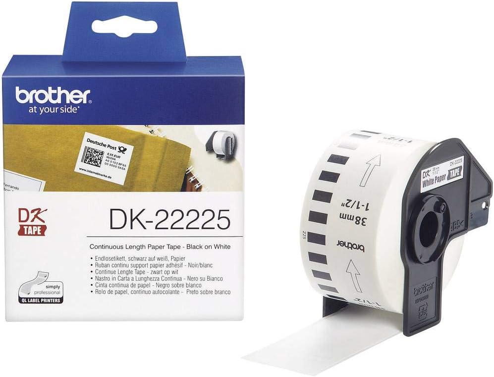 Brother DK-22225 - Paper - black on white - Roll (3.8 cm x 30.5 m) 1 roll(s) continuous labels - for Brother QL-1050, QL-1060, QL-500, QL-550, QL-560, QL-570, QL-580, QL-700