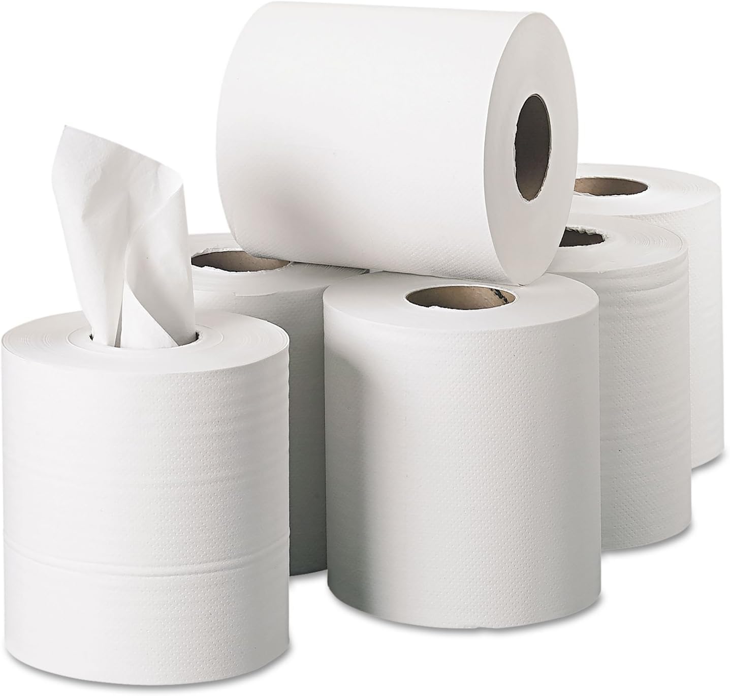 ECO CARE 6 x 650gr Center Pull Maxi Roll Tissue Paper Towels-Perforated - 188 METERS & VT-40 Anti Rust Remover 500ml Spray