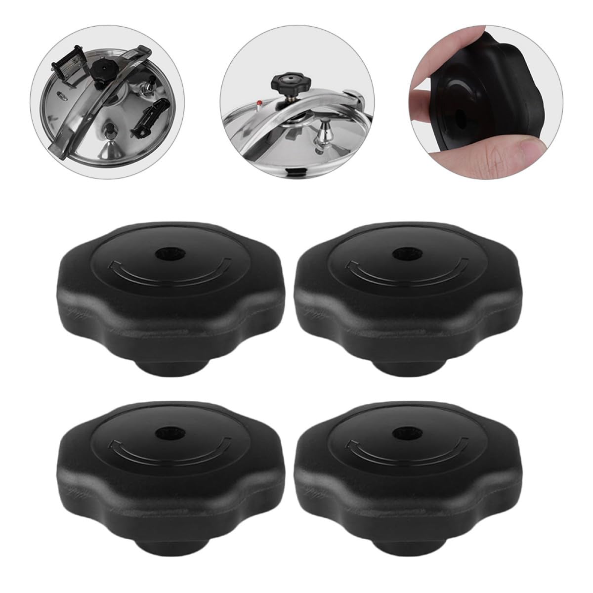 ABOOFAN 4 Stück Topfdeckelgriffe aus Robustem Kunststoff 17mm Drehknopf Ersatzgriffe für Schnellkochtopfdeckel Einfache Montage für Pfannen und Töpfe