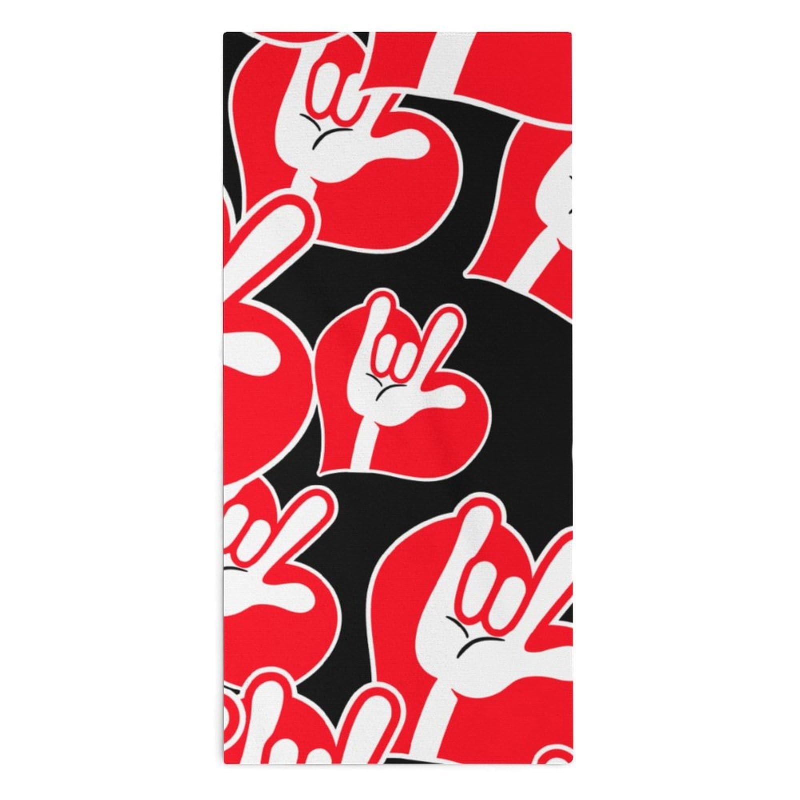 NCLQVJXZKHW Am-ericans-Sign Language I Love You Hand Towels Soft Face Towel Gym Bathroom Travel Hotel 13"x28"