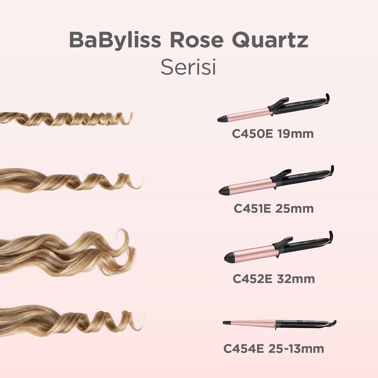 Babyliss Rose Quartz 25Mm Tong Saç Maşası, C451E