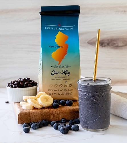 Miniatura 8 de Coffee Rendezbrew 1st State Craft Coffee - Dewey Beach, café gourmet infusionado, bourbon y nueces cálidas, molido, bolsa de 12 onzas