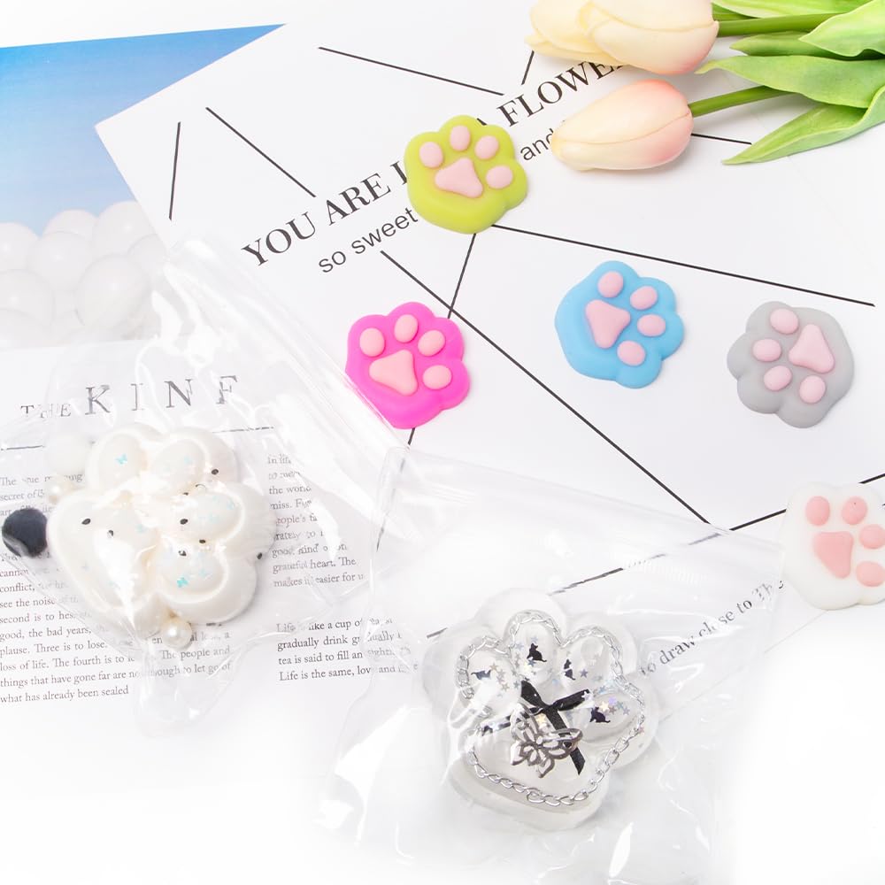 Pilikoll 10 Pcs Cat Paw Squeeze Toy Taba Squishy Paw Super Soft Cat Paw Squeeze Toys Paw Squishy Cat Paw Squishy Fidget Toys Cat Paw Sensory Toy for Kids Adults Home Office Relaxing - Image 3