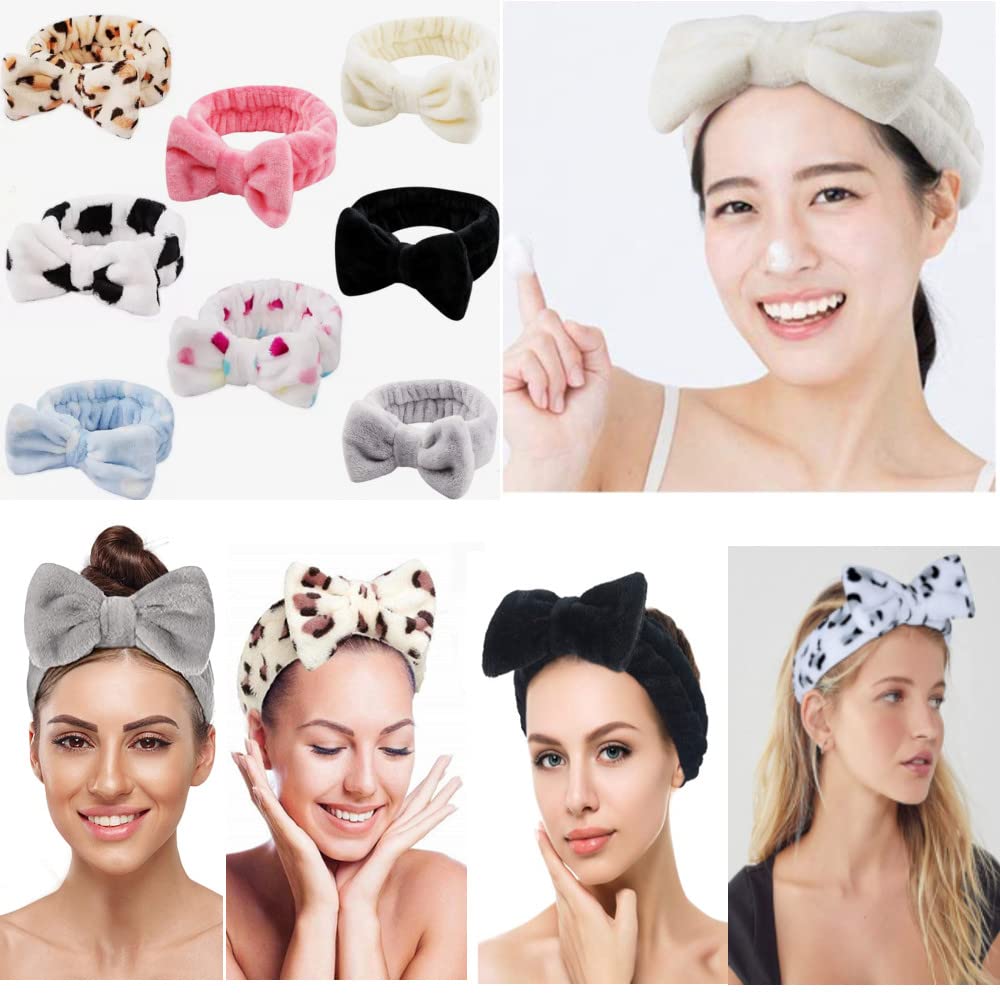 Fascia Per Capelli Con Orecchie Da Orso In Pile Corallo Con Asciugamani Da Polso | Set Beauty Per Trucco E Cura Della Pelle