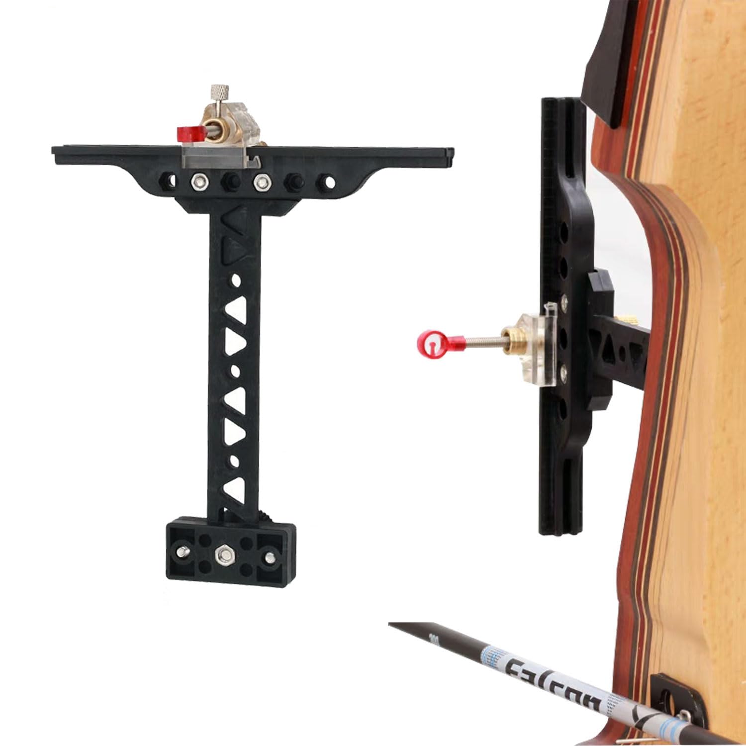 FUNTRESS Recurve Bow Target Sight T Shape Adjustable with Ring Pin with Dot Detachable Archery Target Tools Accessories (Plastic, 6 inch)