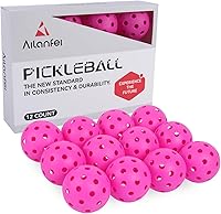 ALANFEI 12-Pack USAP Approved Pickleball Balls - 40 Holes, Durable PE, High Bounce True Flight for Indoor/Outdoor Tournaments