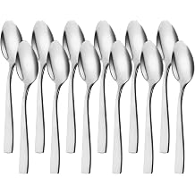 Teaspoons Set of 12,Stainless Steel Coffee Spoon,Dishwasher Safe, Perfect for Iced Coffee, Iced Tea, Milkshakes, Ice CreamSilvery